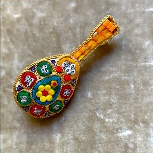 Italian floral violin brooch